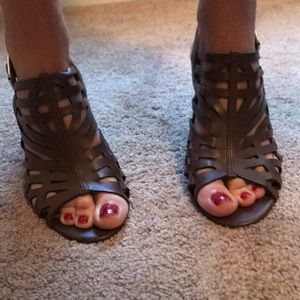 Brown cage heels